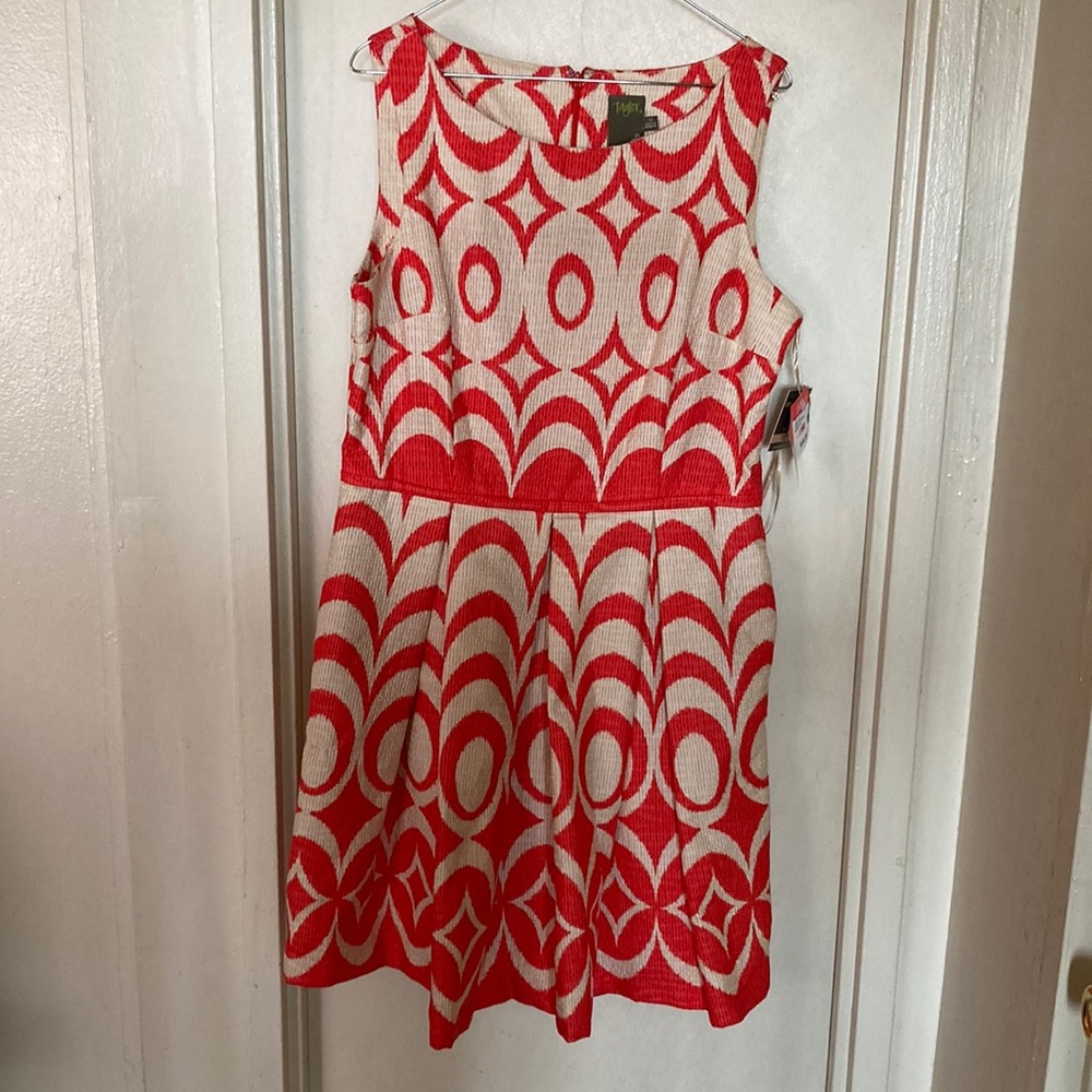 Taylor Orange & Beige Dress.